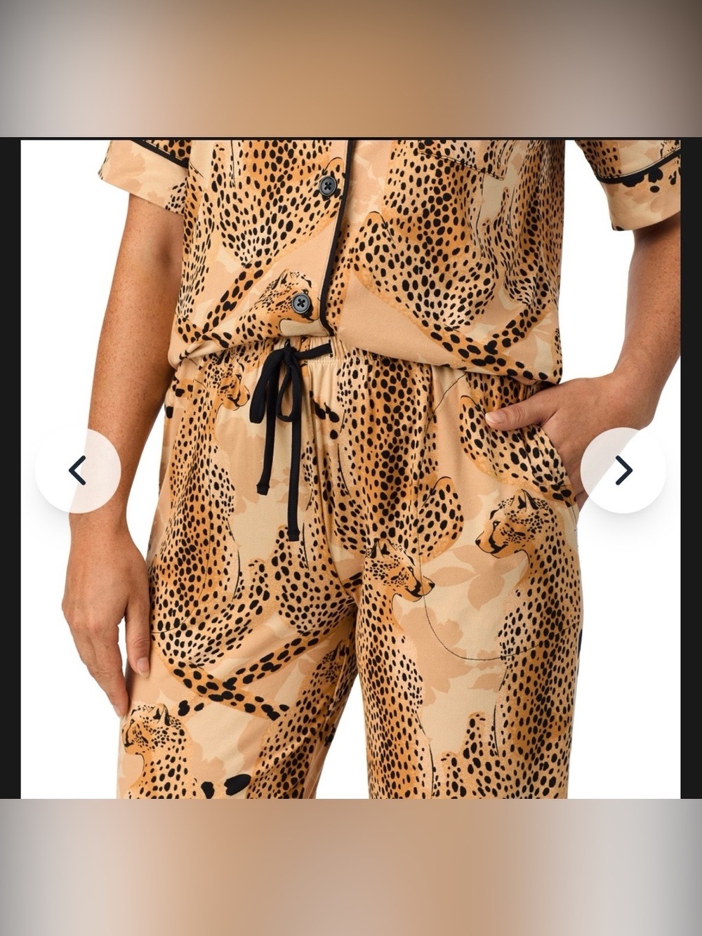 Room Service Women's Short Sleeve Notch Collar Pajama Set - Picture 6 of 8